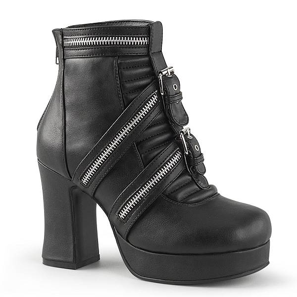 Demonia Women's Gothika-50 Platform Ankle Boots - Black Vegan Leather D9381-46US Clearance